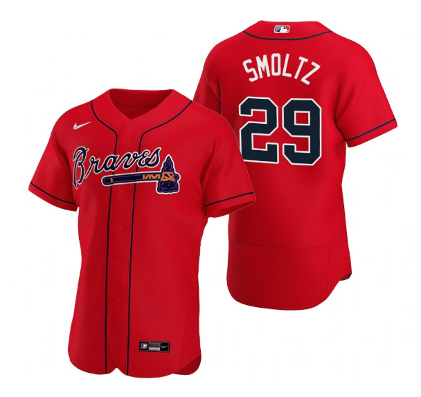 Men's Red Atlanta Braves #29 John Smoltz Flex Base Stitched MLB Jersey